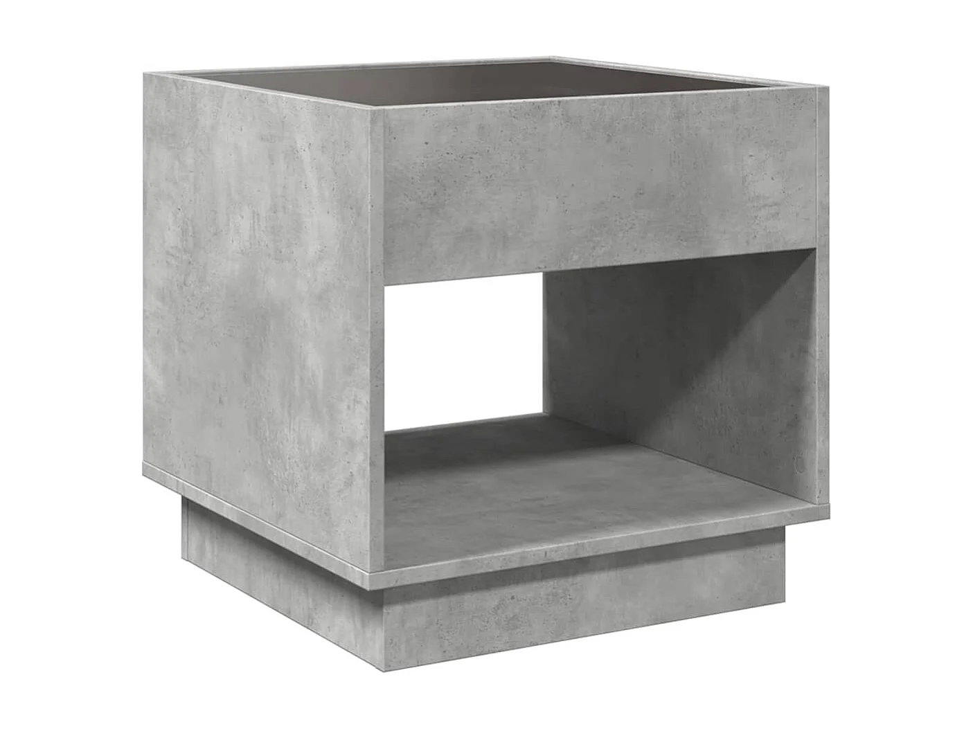 Table basse avec LED infini gris béton 50x50x50 cm