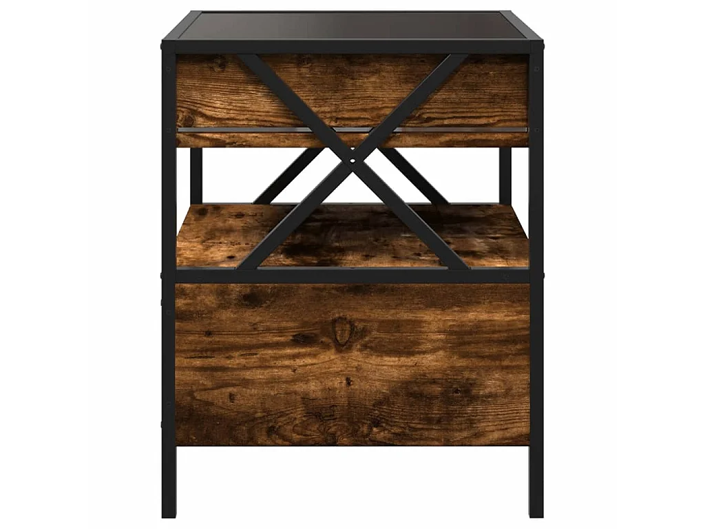 Table basse avec LED Infinity chêne fumé 40x40x51 cm