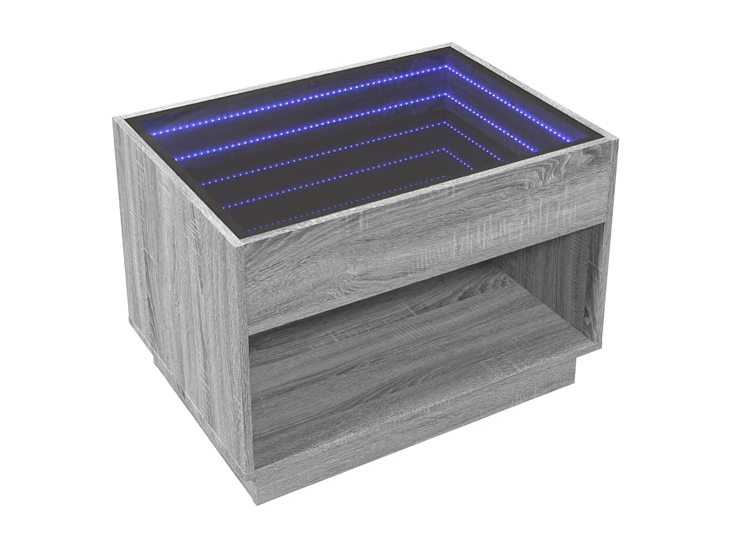 Salontafel met Infinity LED 70x50x50 cm grijs sonoma eikenkleur