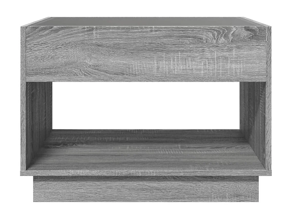Salontafel met Infinity LED 70x50x50 cm grijs sonoma eikenkleur