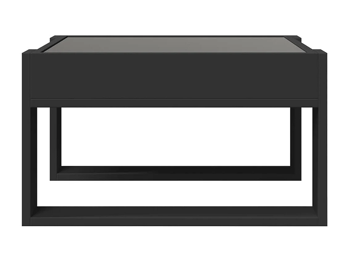 Tavolino da Salotto con LED Infinity Nero 50x53x30 cm