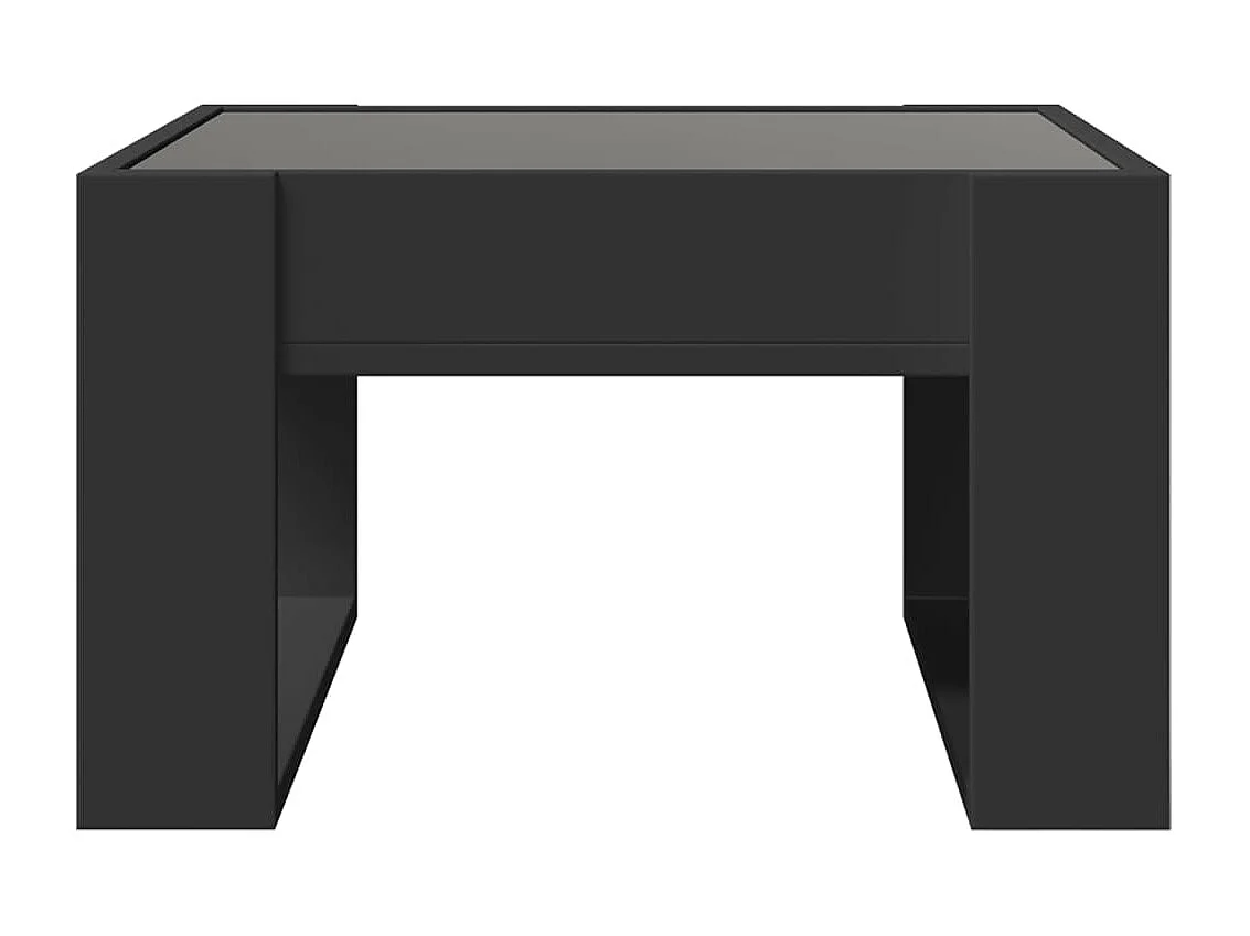 Tavolino da Salotto con LED Infinity Nero 50x53x30 cm