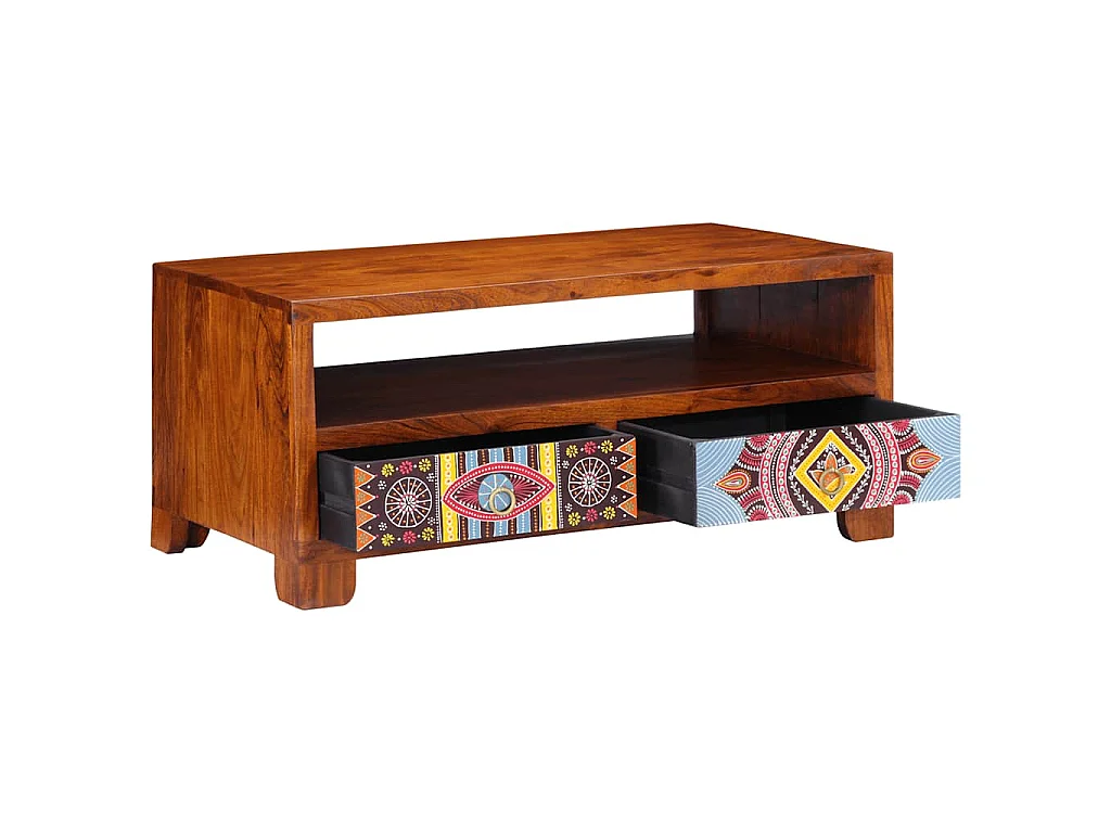 Couchtisch 90x50x40 cm Massivholz Akazie