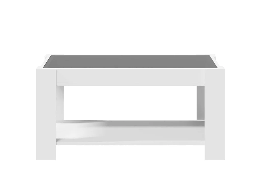 Tavolino Salotto con LED Bianco 93x53x45 cm Legno Multistrato