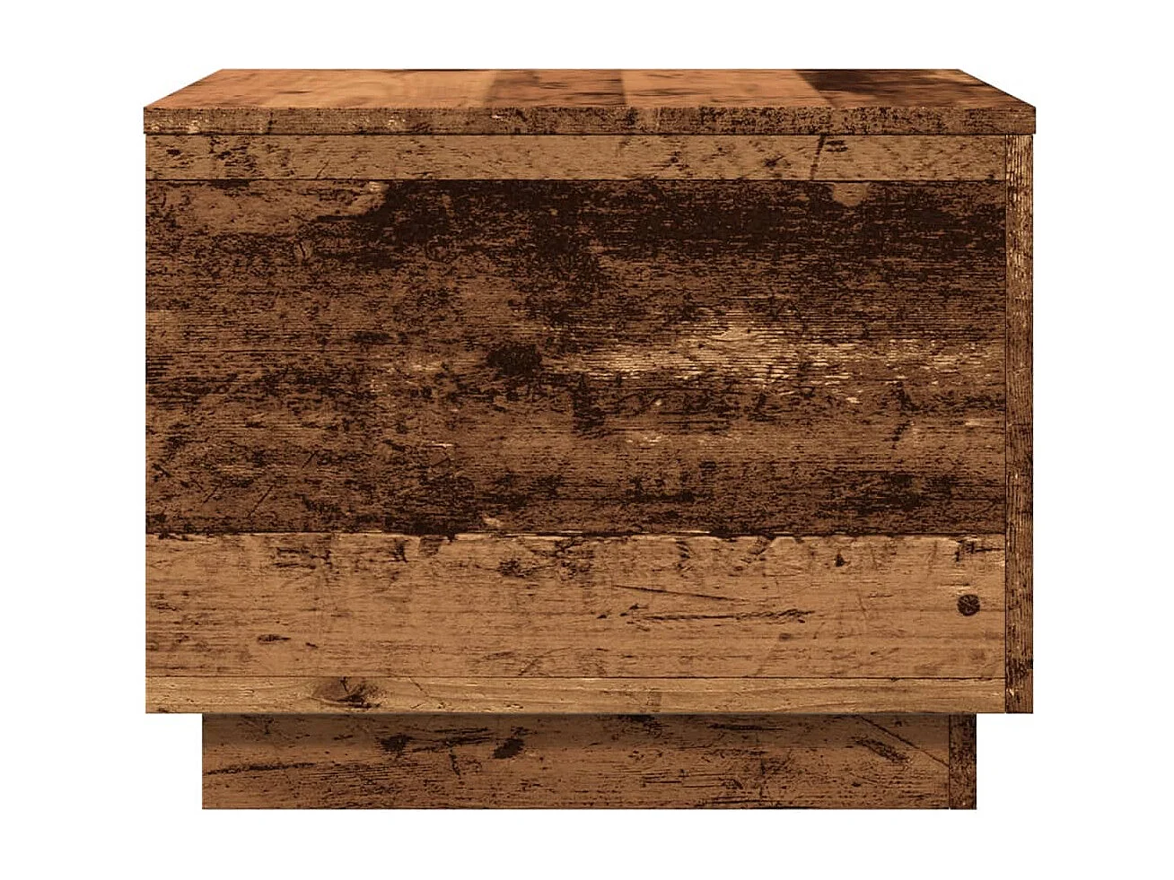 Table basse avec lumières LED vieux bois 50x50x40 cm