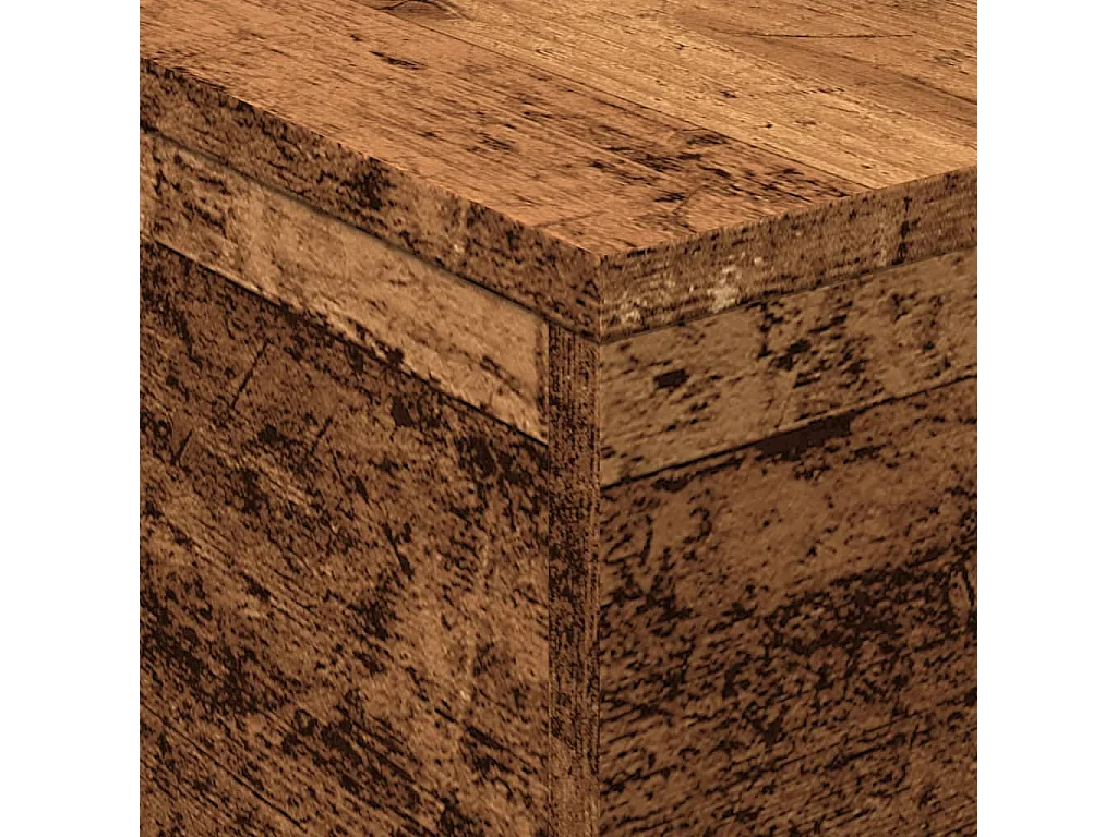 Table basse avec lumières LED vieux bois 50x50x40 cm