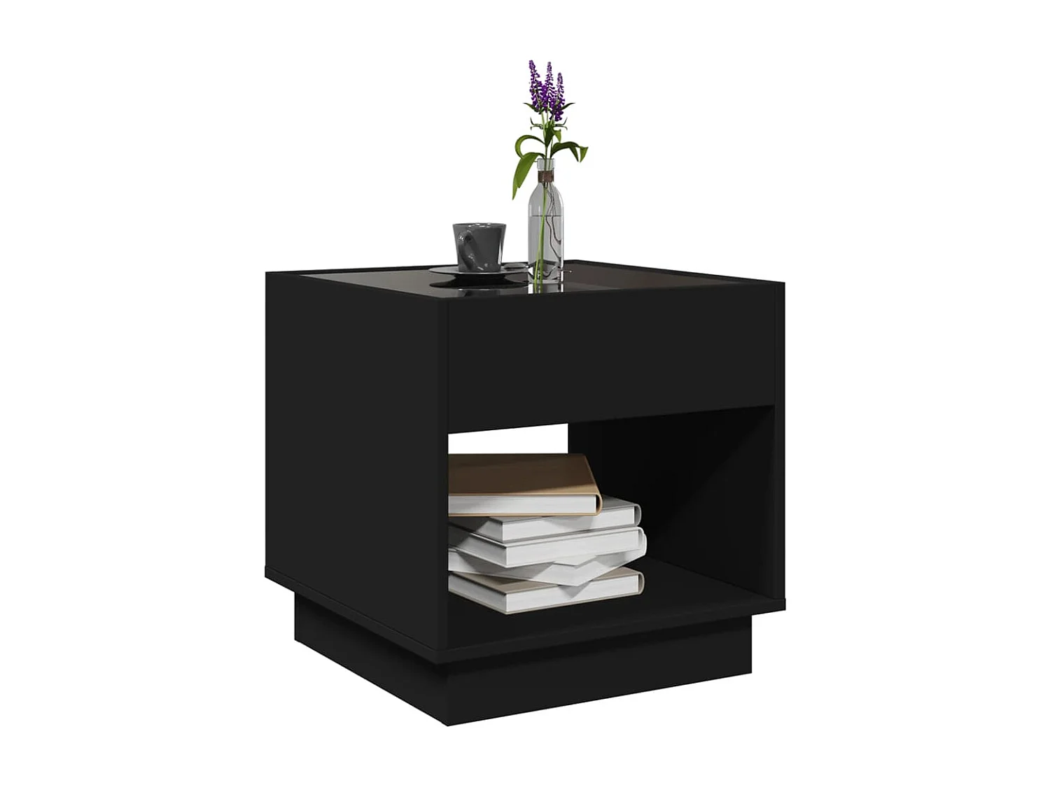Table basse avec LED infini noir 50x50x50 cm
