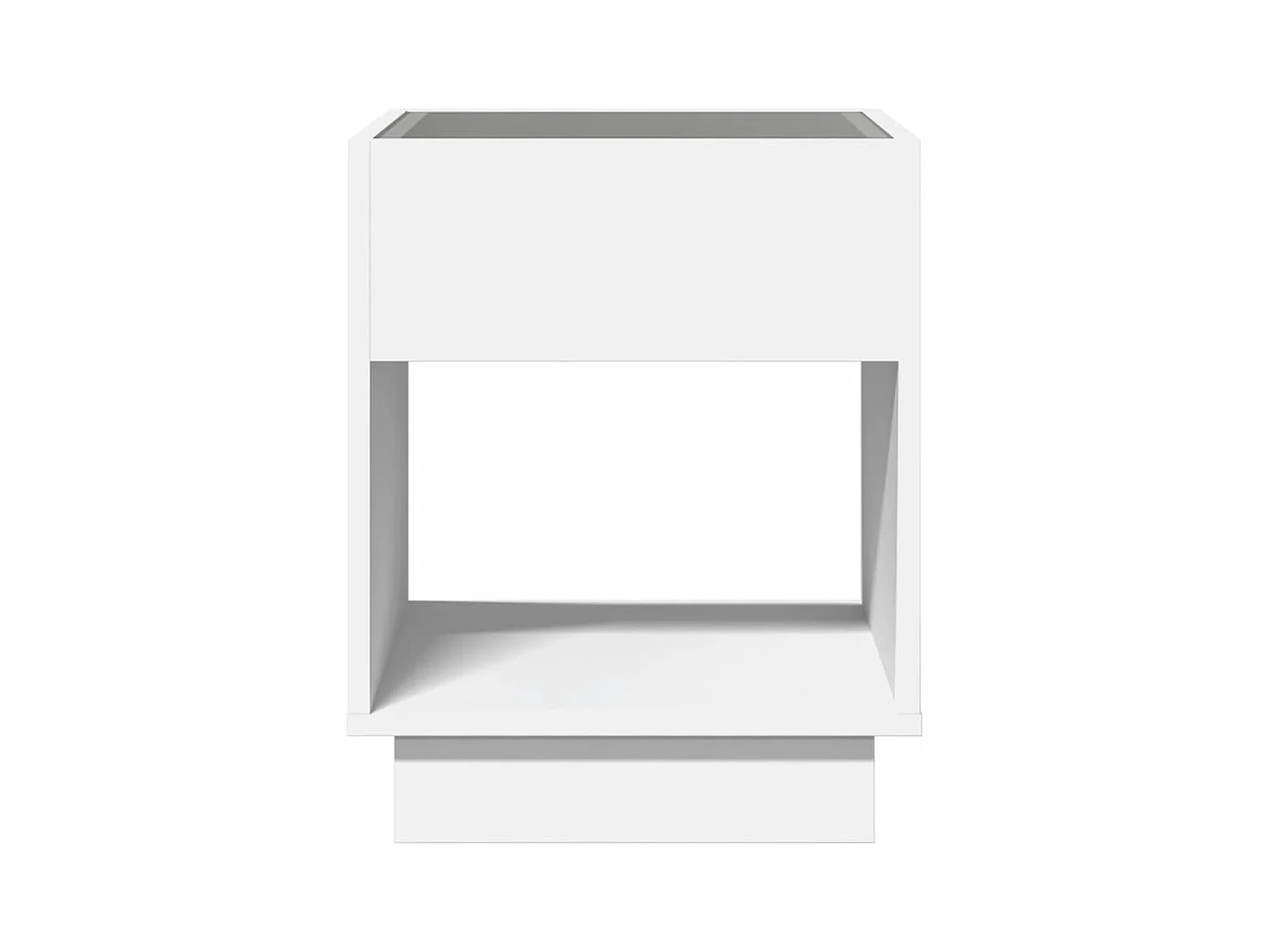 Salontafel met Infinity LED 40x40x50 cm wit
