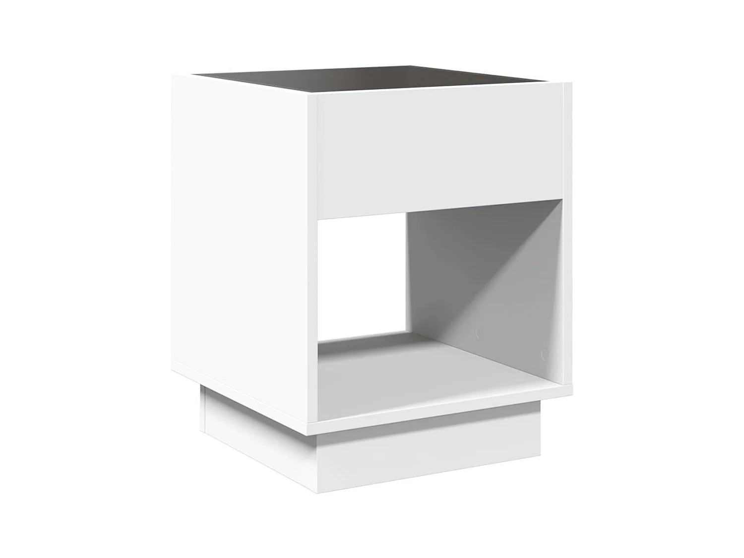 Salontafel met Infinity LED 40x40x50 cm wit