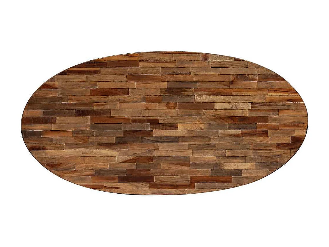 Tavolino in Legno di Teak di Recupero Ovale 120x60x30 cm