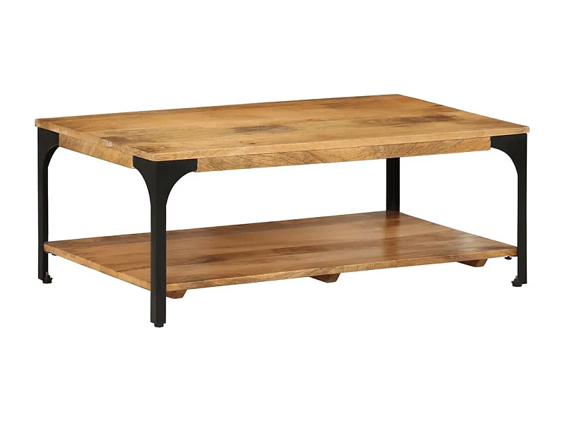 Mesa de centro 2 prateleiras 100x55x38cm mangueira maciça e aço