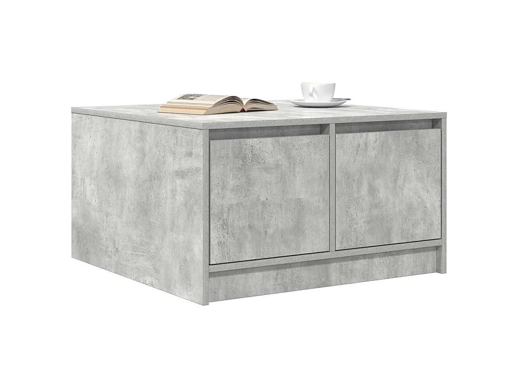 Table basse avec tiroirs gris béton 70,5x70x40 cm