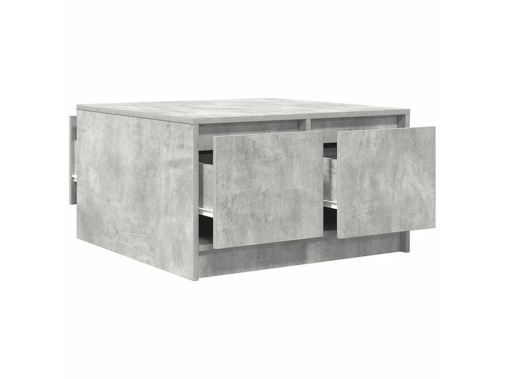 Table basse avec tiroirs gris béton 70,5x70x40 cm