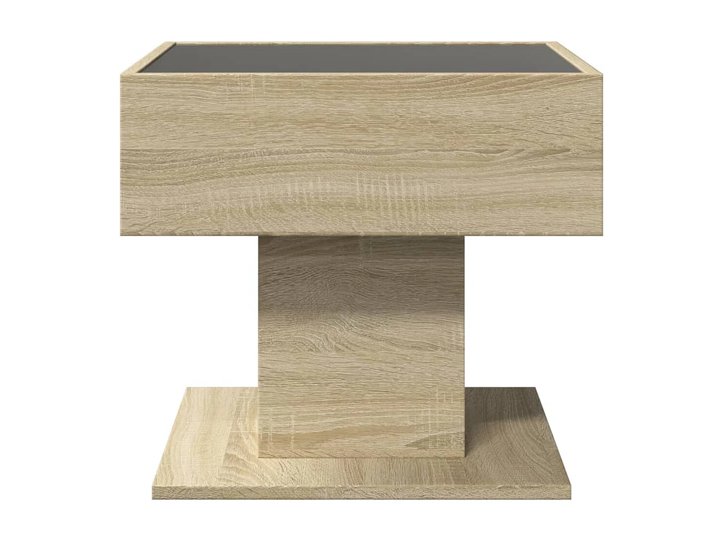 LED-Couchtisch Sonoma Eiche 50x50x45 cm Holzwerkstoff