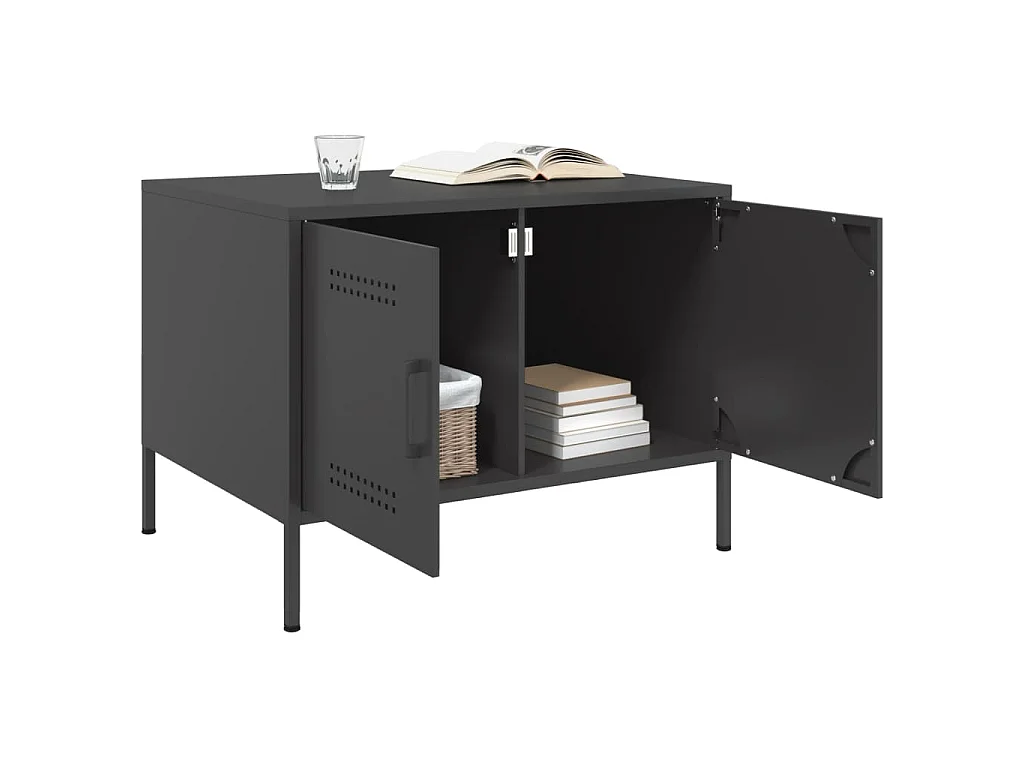 Couchtisch Schwarz 68x50x50,5 cm Stahl
