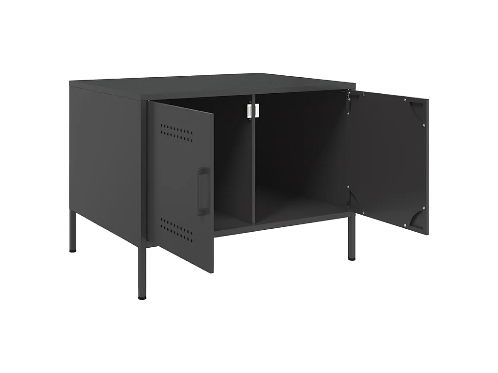 Couchtisch Schwarz 68x50x50,5 cm Stahl