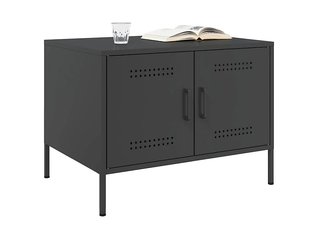 Couchtisch Schwarz 68x50x50,5 cm Stahl