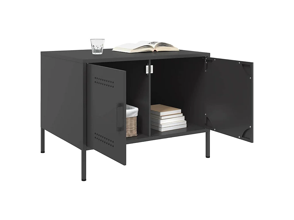Couchtisch Schwarz 68x50x50,5 cm Stahl