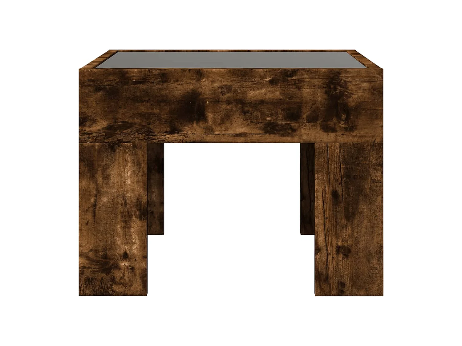 Table basse avec LED infini chêne fumé 40x40x30 cm