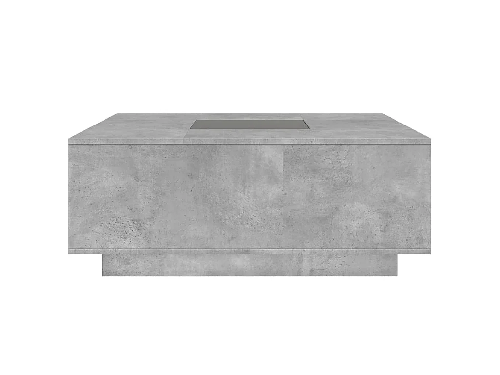Table basse avec LED infini gris béton 100x100x40 cm