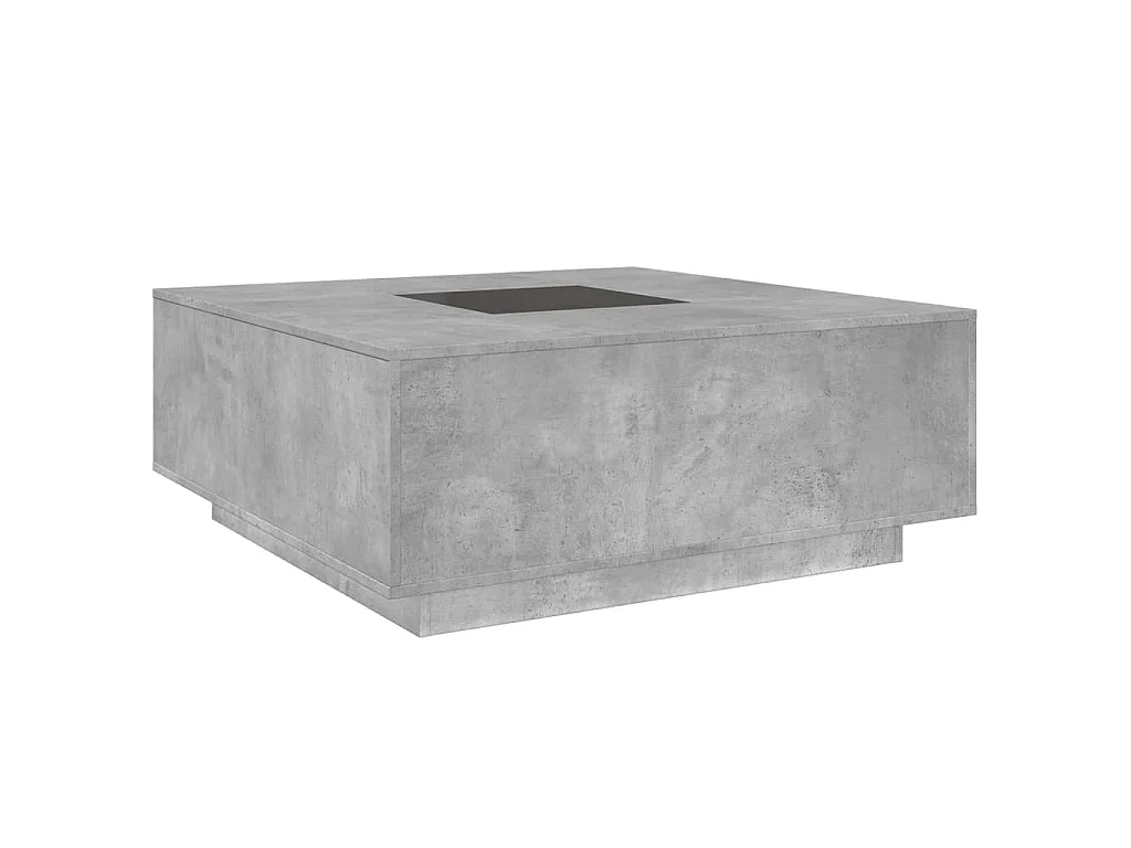 Table basse avec LED infini gris béton 100x100x40 cm