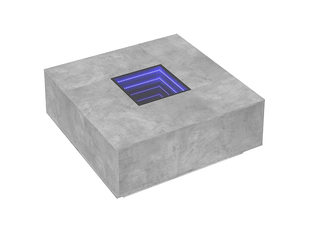 Couchtisch mit Infinity-LED Betongrau 100x100x40 cm