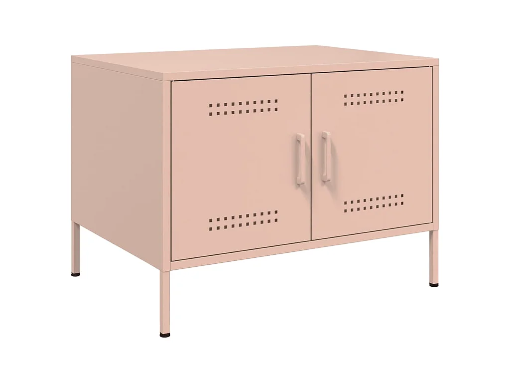 Salontafel 68x50x50,5 cm staal roze
