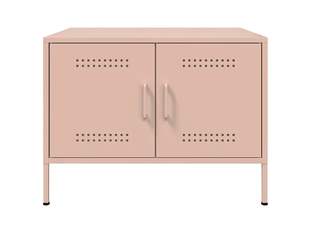 Salontafel 68x50x50,5 cm staal roze