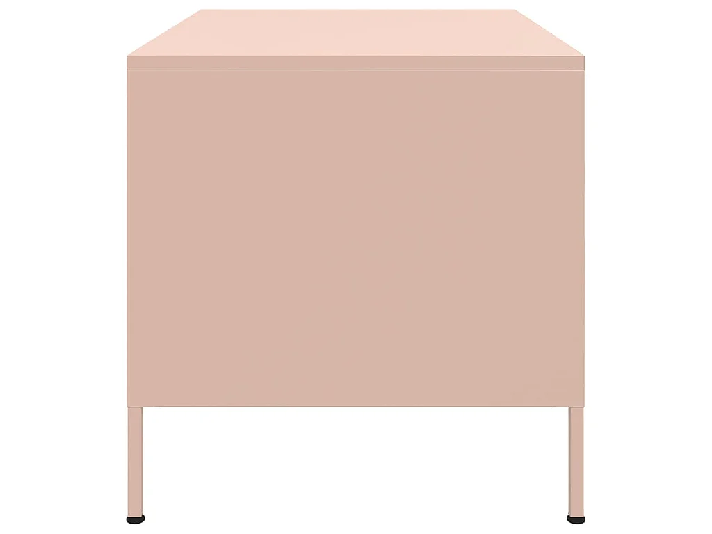 Salontafel 68x50x50,5 cm staal roze