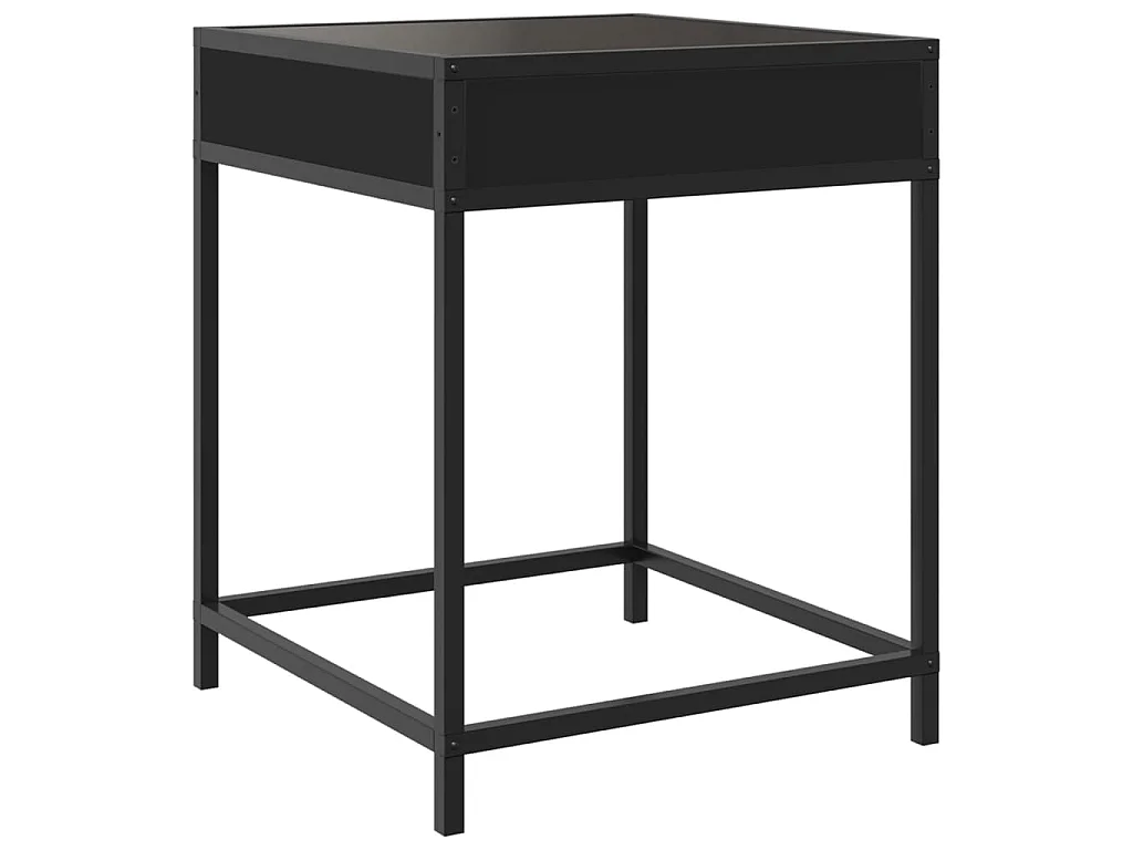 Couchtisch mit Infinity-LED Schwarz 40x40x51 cm