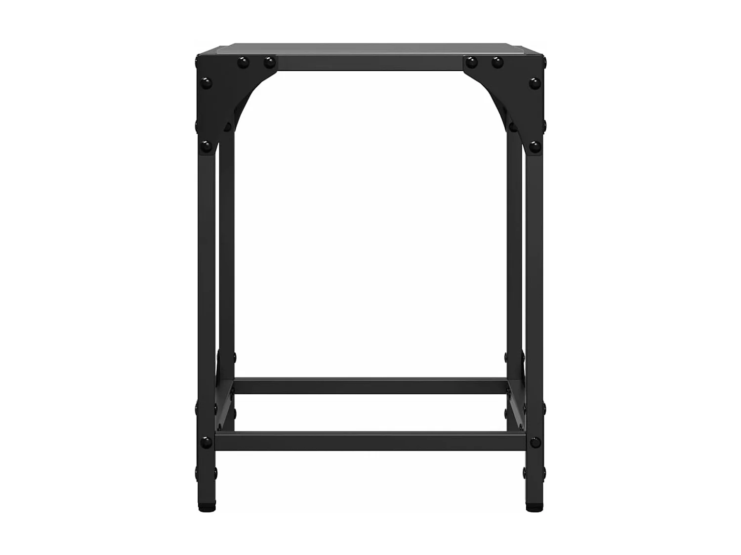 Couchtische mit Glasplatte 2 Stk. Schwarz 30x30x40 cm Stahl