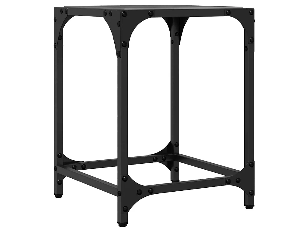 Tables basses avec dessus en verre noir 2 pcs 30x30x40 cm acier