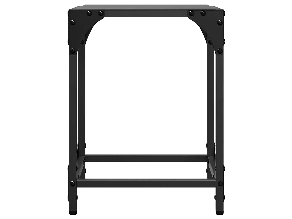 Tables basses avec dessus en verre noir 2 pcs 30x30x40 cm acier
