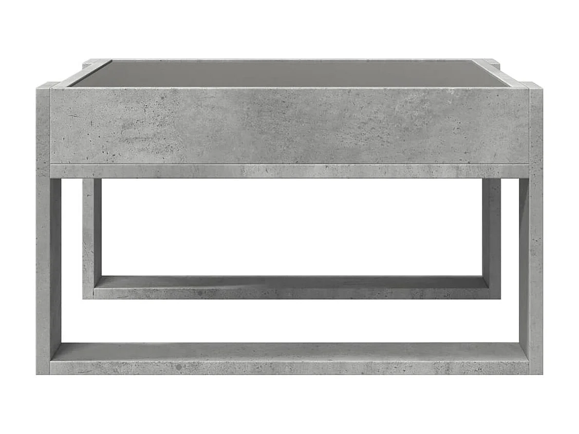 Table basse avec LED infini gris béton 50x53x30 cm