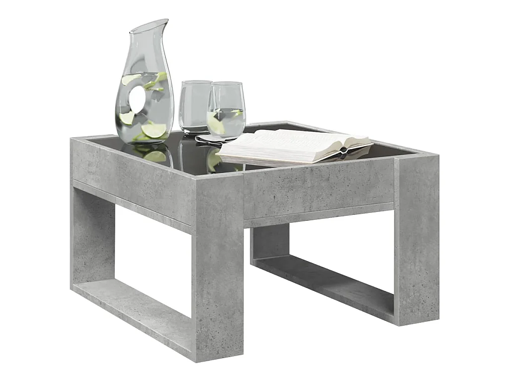 Couchtisch mit Infinity-LED Betongrau 50x53x30 cm