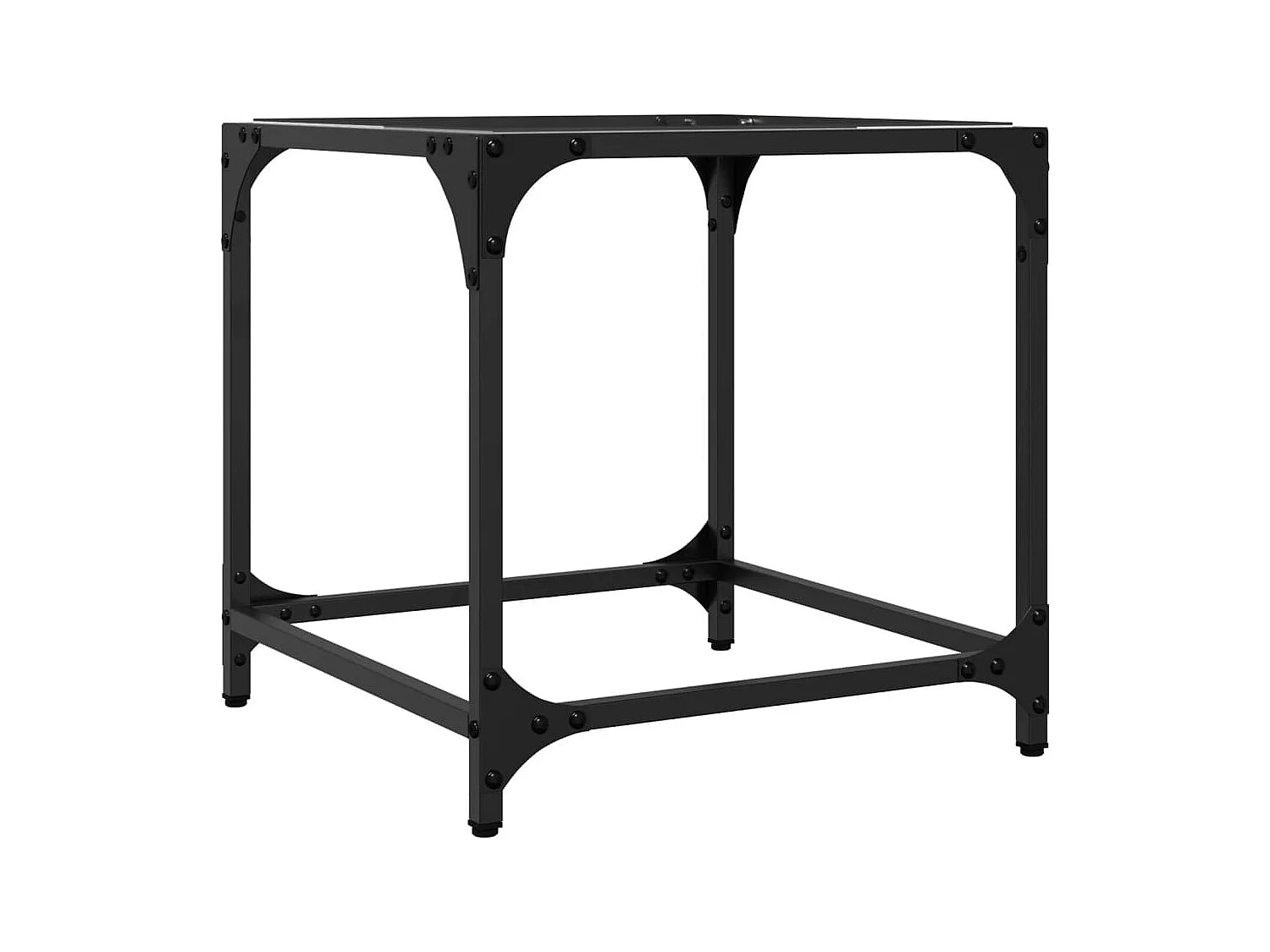 Couchtisch mit Glasplatte Transparent 40x40x40 cm Stahl