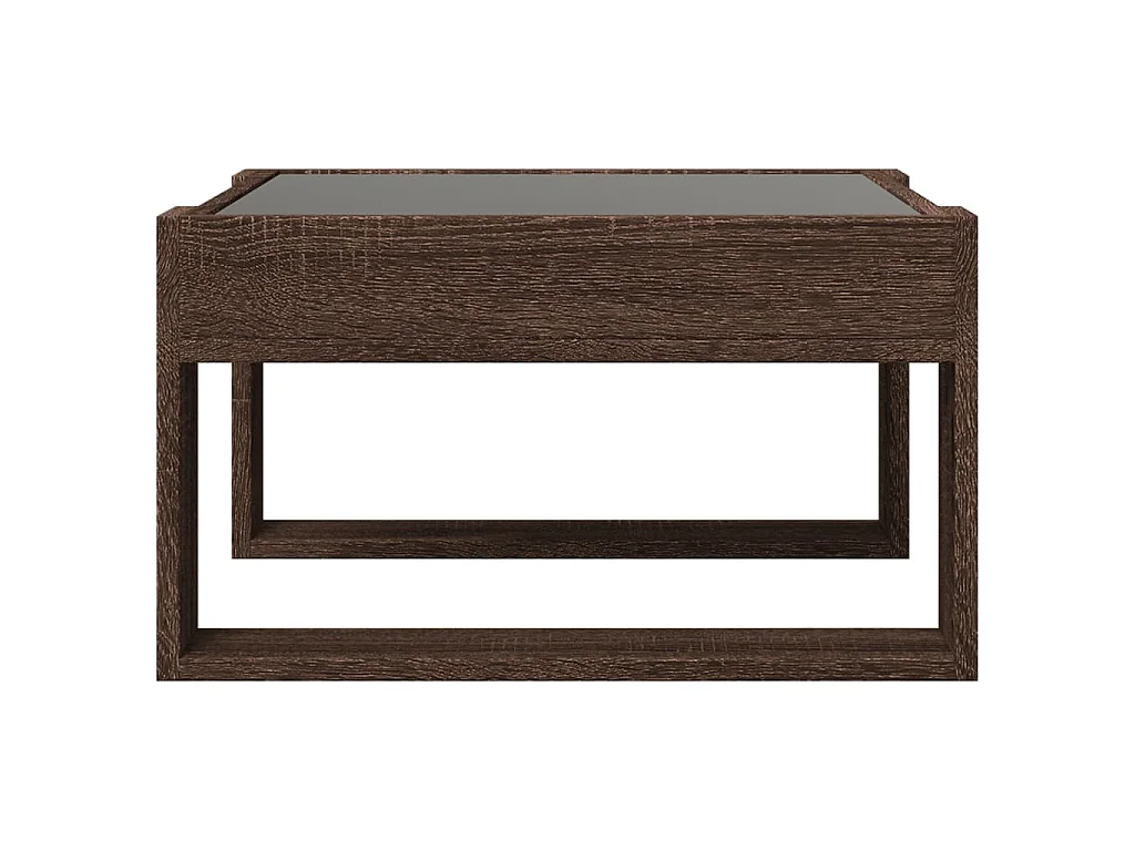 Couchtisch mit Infinity-LED Braun Eichen-Optik 50x53x30 cm