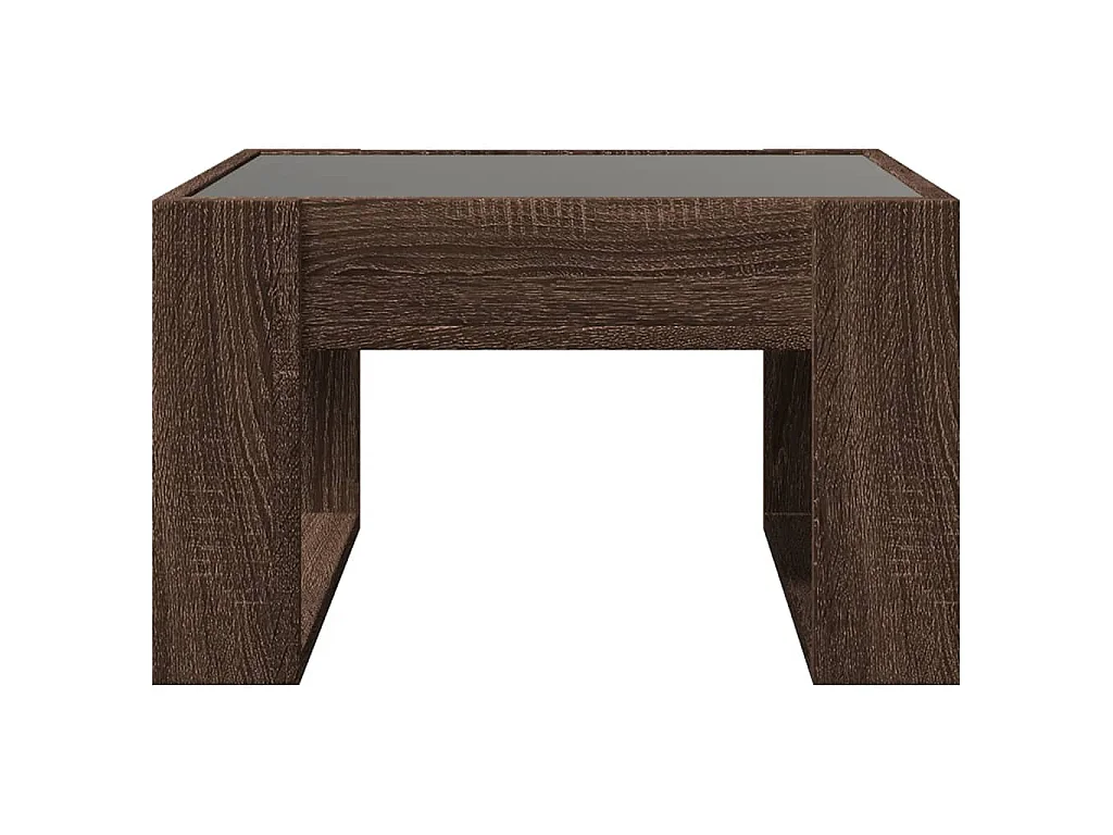 Couchtisch mit Infinity-LED Braun Eichen-Optik 50x53x30 cm