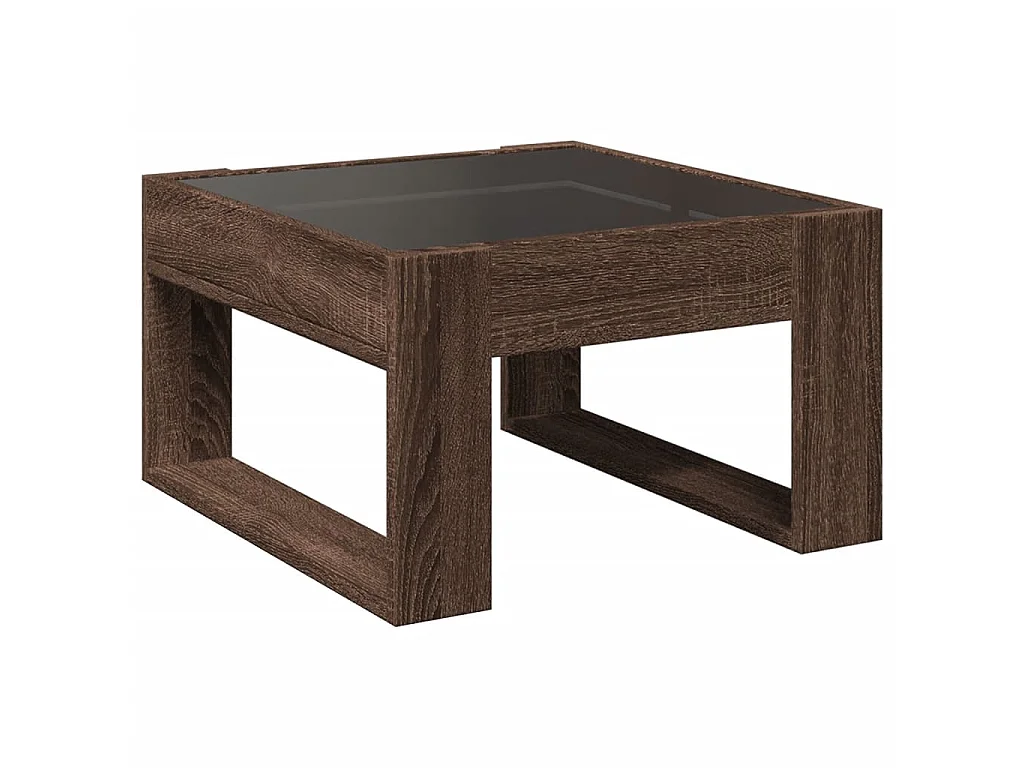 Couchtisch mit Infinity-LED Braun Eichen-Optik 50x53x30 cm