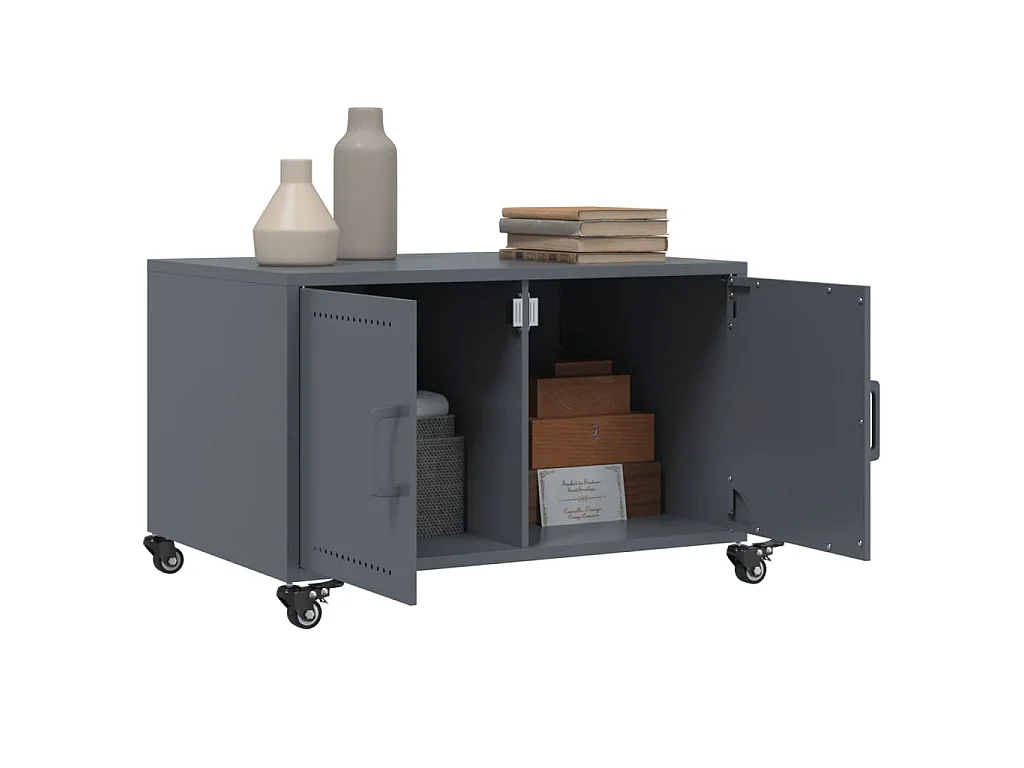 Salontafel 68x50x43,5 cm staal antracietkleurig