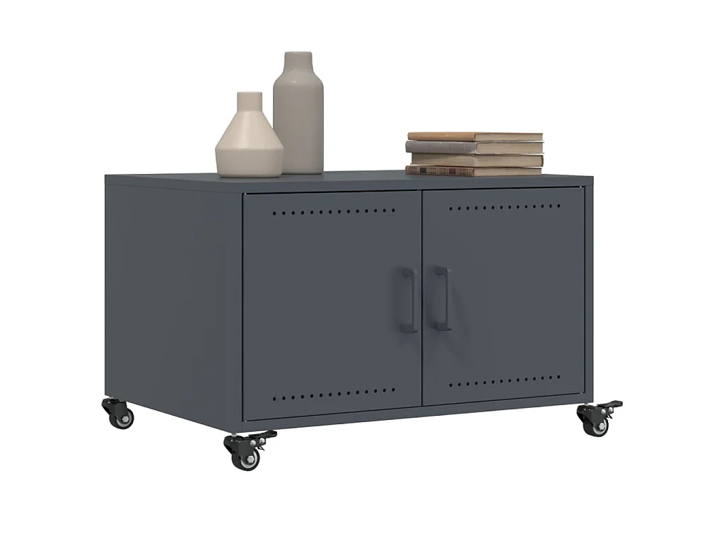 Salontafel 68x50x43,5 cm staal antracietkleurig