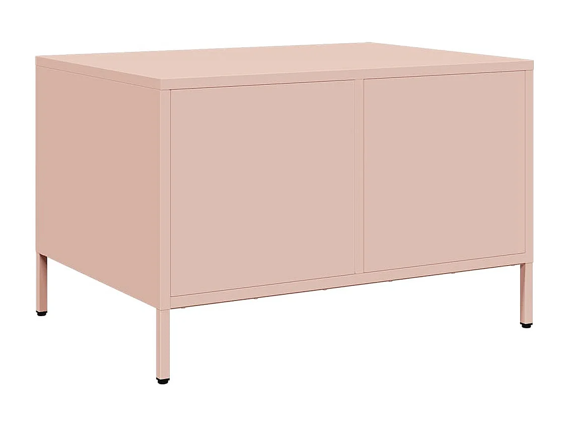 Mesa de centro 68,5x50x43,5 cm aço laminado a frio rosa