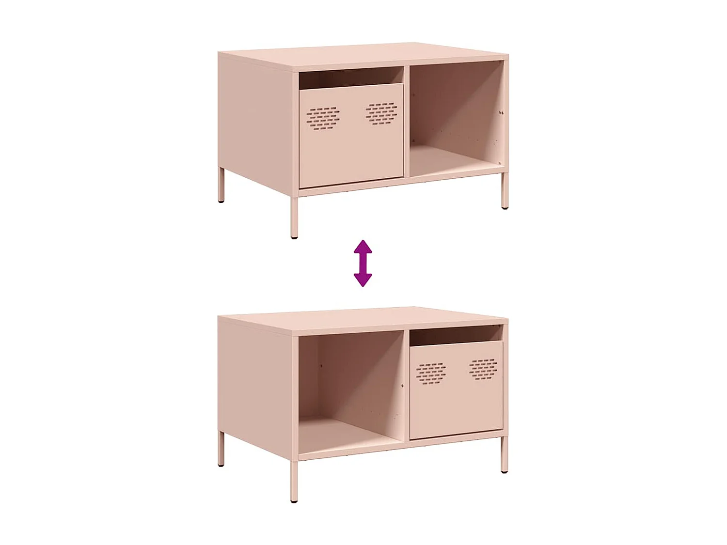 Mesa de centro 68,5x50x43,5 cm aço laminado a frio rosa