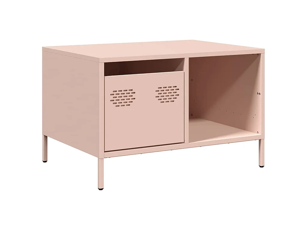 Salontafel 68,5x50x43,5 cm koudgewalst staal roze