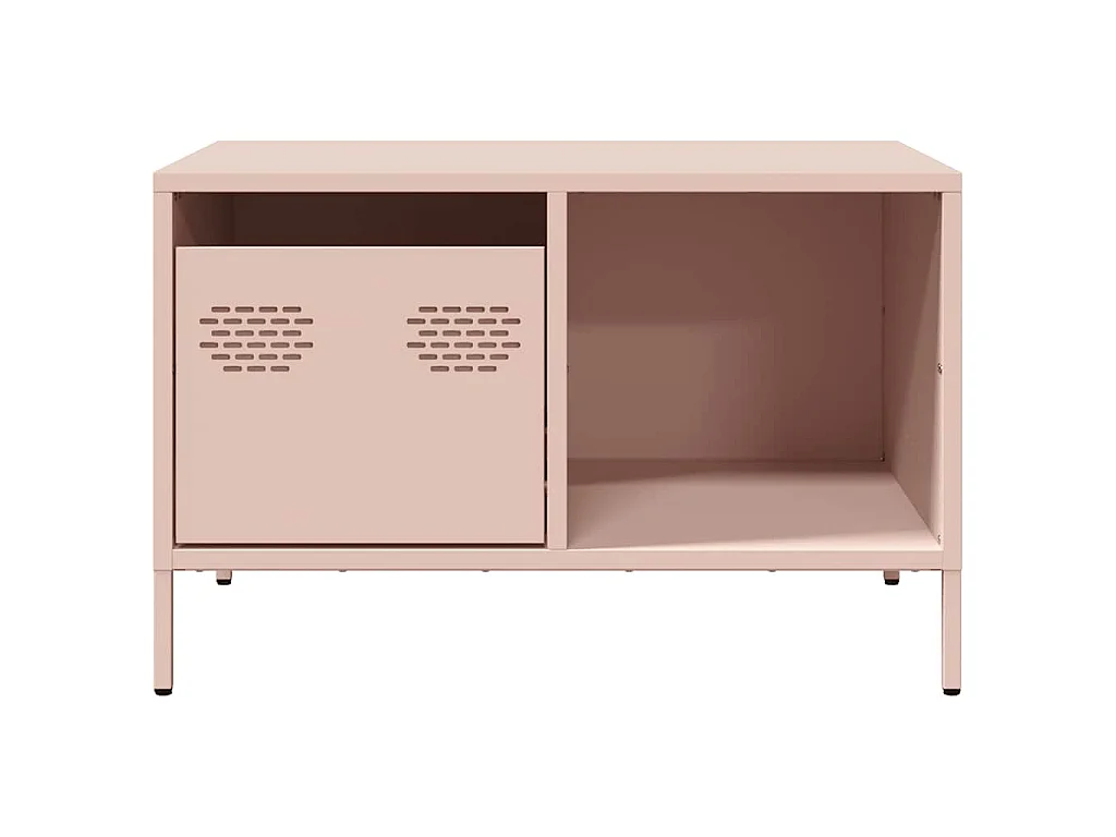 Salontafel 68,5x50x43,5 cm koudgewalst staal roze