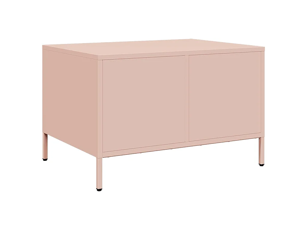 Salontafel 68,5x50x43,5 cm koudgewalst staal roze