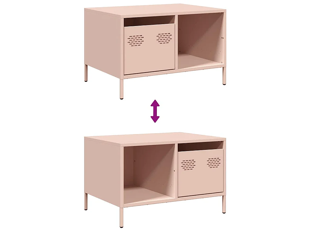 Salontafel 68,5x50x43,5 cm koudgewalst staal roze