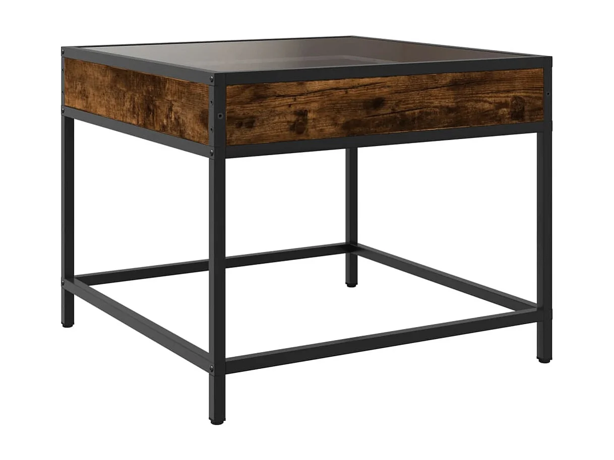 Table basse avec LED Infinity chêne fumé 50x50x41 cm