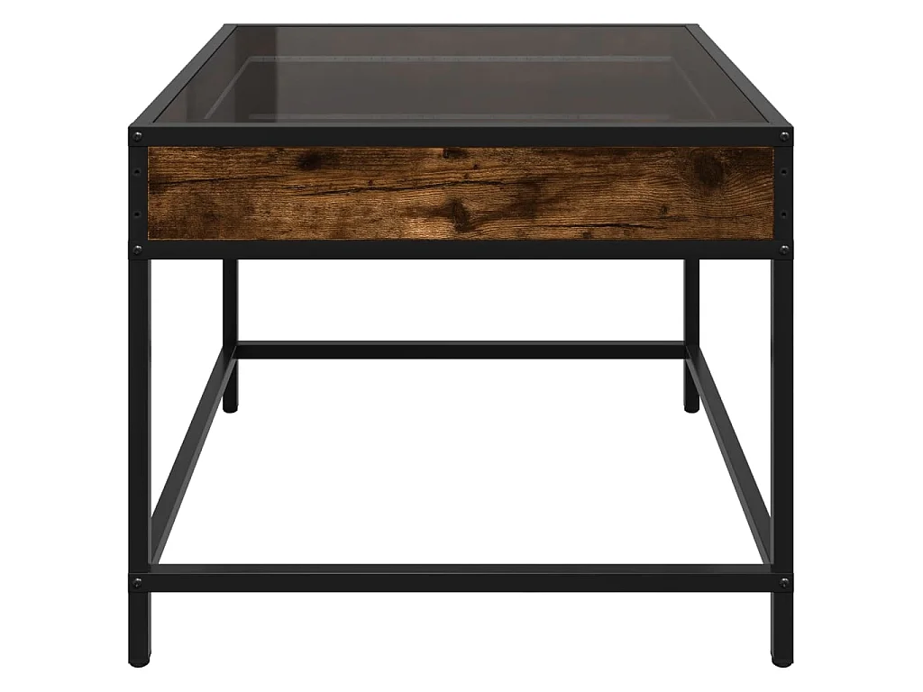 Table basse avec LED Infinity chêne fumé 50x50x41 cm