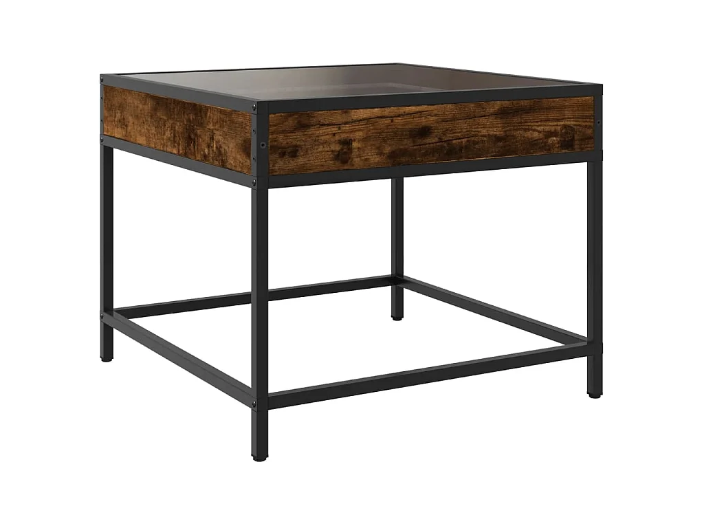 Table basse avec LED Infinity chêne fumé 50x50x41 cm